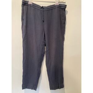 J.Jill Womens Size XL Crop Pants Blue 100% Cotton Pull On